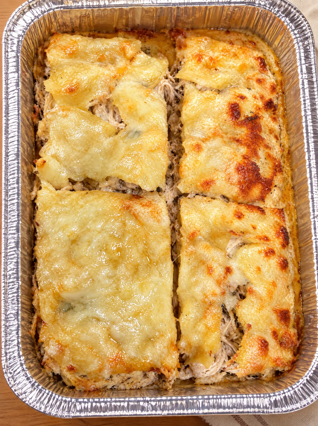 Lasaña horneada en bandeja